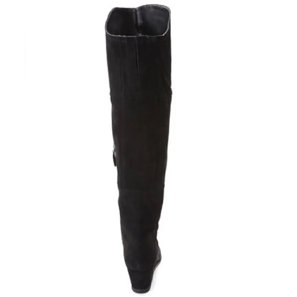 FRANCO Sarto abela- grayish-Black suede over-the-knee boots